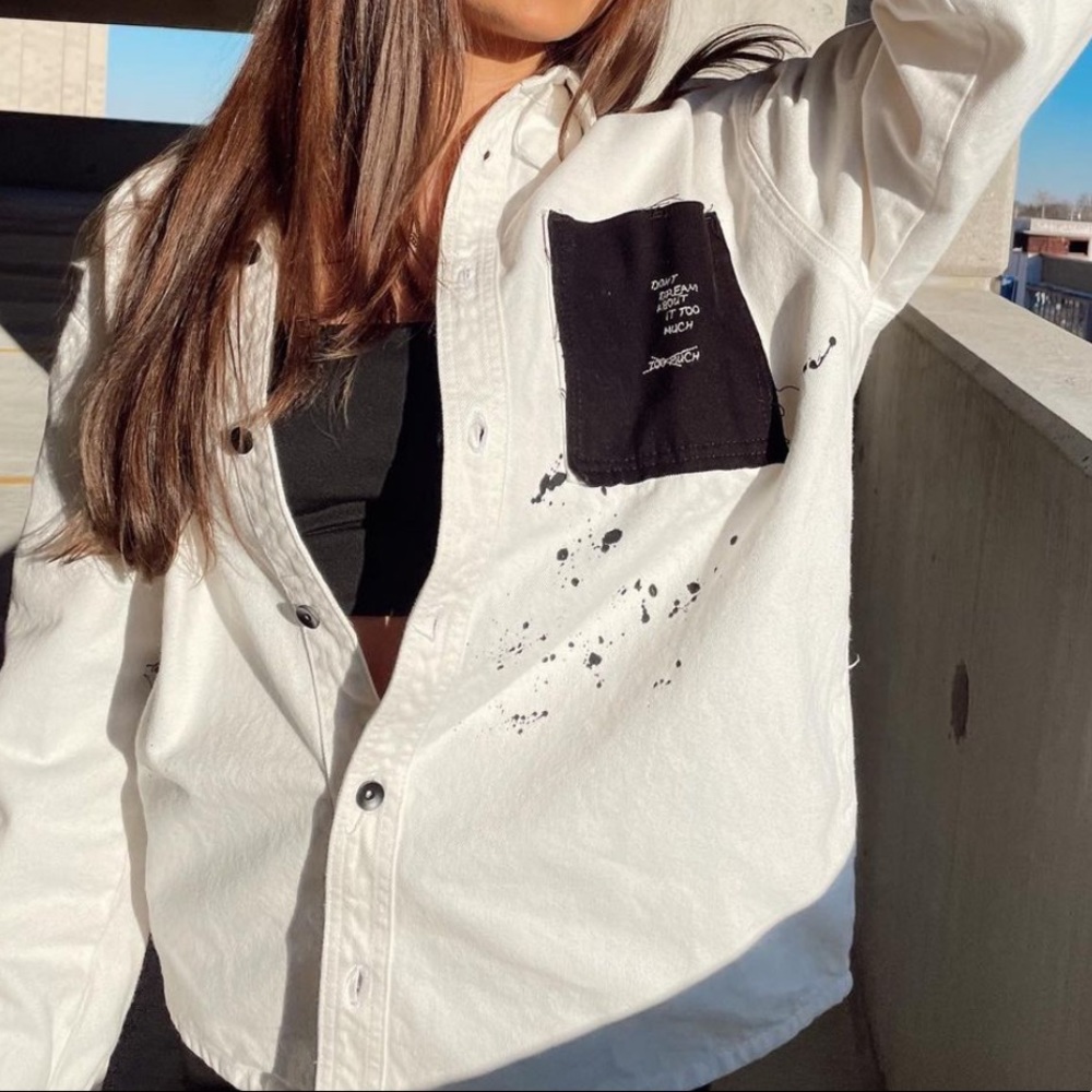 Zara patchwork oversized shirt